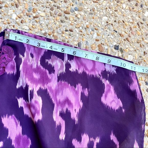 Wrapper Pink & Purple Floral Lace Neckline Blouse - Picture 7 of 8